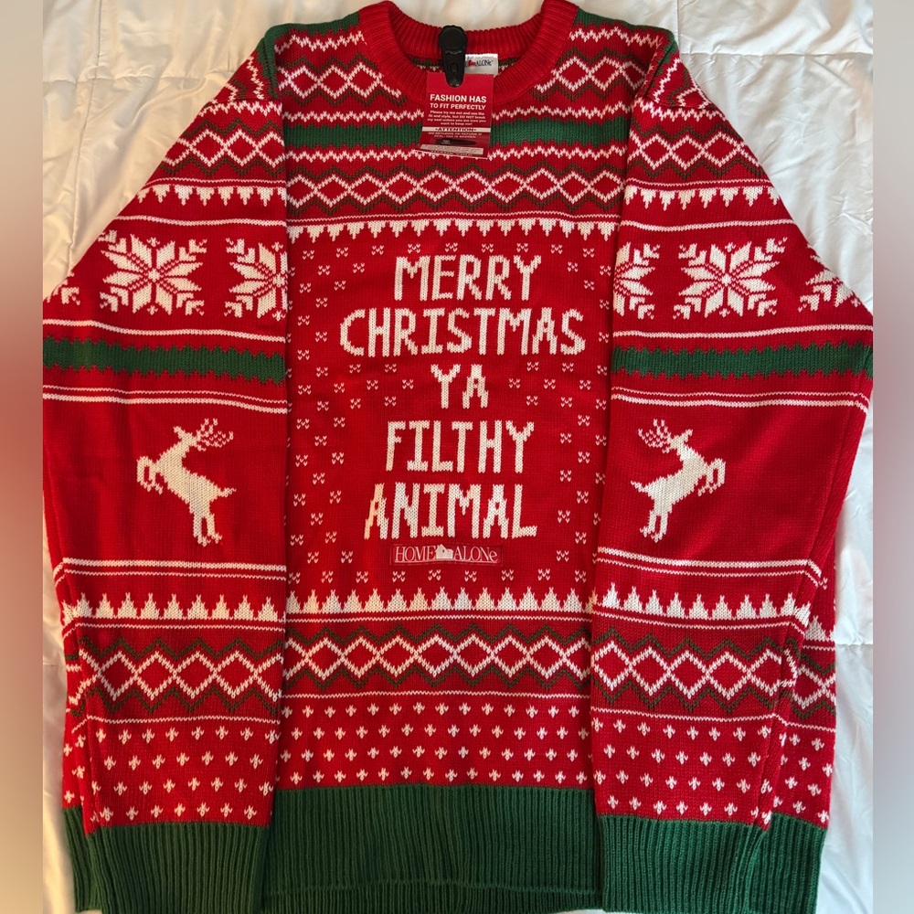 Home Alone Ugly Christmas Sweater Merry Christmas Ya Filthy Animal!